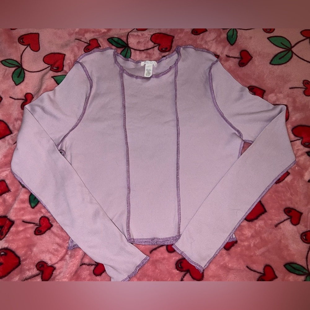 Full Tilt Tilly’s Lavender Long Sleeve Crop Top XXL juniors